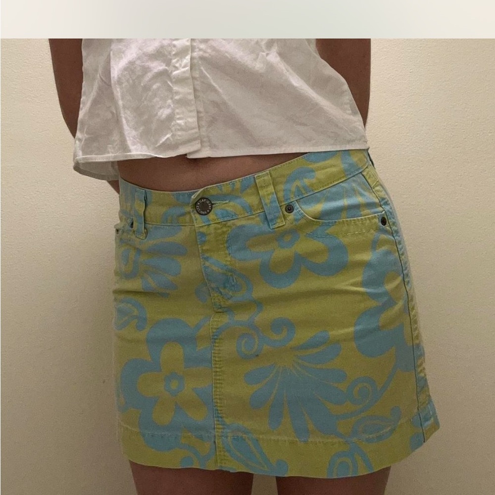 GAP Floral Mini Skirt - Green and Blue